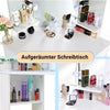 Corner Dressing Table with LED Lights Vanity Makeup Desk with Mirror & 5 Drawers