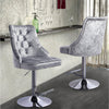 Adjustable Barstool Dining Chair Crushed Velvet Bar Stool Kitchen Breakfast Seat