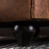 Distressed Tan Leather Fabric Chesterfield Armchair Button Tub Chair Club Chair