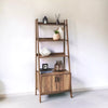 2 Door 4 Tier Shelves Tall Bookcase Ladder Shelf Bookshelf Storage Display Unit