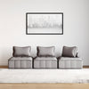 Luxury Padded Square Footstool Pouffe Style Stool Chair Wood Frame with Cushion