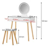 Dressing Table With Stool Led Lights Vanity Makeup Desk Set With 2 Drawers White