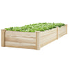 Garden Solid Fir Wood Raised Flower Bed Vegetable Herb Planter Grow Rectangular