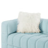 Teddy Fleece Fabric 3 Seater Sofa Loveseat Couch with 2 Pillow