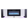 90inch TV Stand Cabinet Unit W/12LED Lights Insert 36" Electric Fireplace Heater