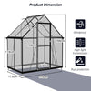 6X4FT Walk-In Greenhouse with Drainage Garden Outdoor Polycarbonate Green House