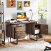 Home Office Desk Computer Desk with Metal Frame-Coffee