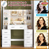 Dressing Table with LED Lights Mirror w/ 7 Drawers Vanity Make up Desk Dresser
