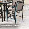 2 PCS Outdoor Patio Chair Fabric Bar Stool Metal Frame Counter Height Chairs