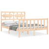 CIADAZ Bed Frame with Headboard 120x200 Solid Wood, Bedroom Furniture, A4O3