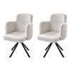 White Teddy Velvet Vanity Chair Swivel Desk Chair For Home Office, Metal Legs