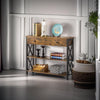 Industrial Console Table with Drawer and 2 Shelves - Brown