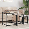 Nesting Coffee Tables 3 pcs with Transparent Glass Steel O3A0