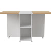 5pcs Drop-leaf Dining Table & Stools Mobile Compact Wooden Kitchen Furniture Set