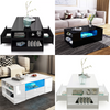 High Gloss Coffee Table With Storage 2 Drawer Wooden Living Room RGB LED Lights