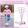 Folding Scooter Toddlers LED Lighted Kick Scooter 3-wheeled Kickboard Rose