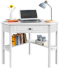 Computer Desk Corner Workstation L Shaped Drawer Shelves Small Home Office White