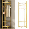 Freestanding Coat Rack Heavy Duty Corner Clothes Hat Clothes Gold Metal w/Shelve