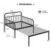 COSTWAY Metal Daybed Extendable Daybed to Single Size Bed Sofa Bed-Black
