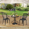 Outdoor Table Round Bistro Table w/ Umbrella Hole Black