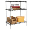 3 Tier Adjustable Wire Shelving Units Black 4 Shelf Kitchen Storage Racking