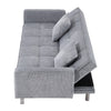 3 Seater Click Clack Sofa Bed Upholstered Fabric Recliner Settee Couch w/Pillows