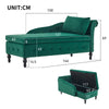 Upholstered Chaise Lounge Indoor Lounge Sofa with Right Armrest & Storage, Green
