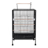 Mobile Metal Bird Cage Open Play Top Parrot Cage Budgie Cage with Perch Feeders