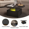 Coffee Table with LED Lights Cocktail Sofa Center Table for Living Room Black