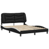 Bulliing Bed Frame with Black and White 120x200 Faux Leather,Double Bed M4U2