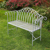 Grey Garden Bench Metal 2 Seater Patio Chair Outdoor Seating Ornate Design