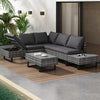 Rattan Garden Furniture 6-seater Lounge Set Patio Outdoor L-shape Corner Sofa
