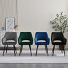 Pair of Dining Chair Velvet Diamond Chairs with Metal Legs Black/Blue/Grey/Green