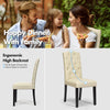 2Pcs Modern Dining Chairs Ergonomic Padded Fabric Chairs w/Adjustable Feet Beige