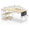 L-Shaped Corner Computer Desk Large PC Table Workstation with Storage Bookcase