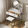 Modern Dressing Table Set 2 Drawer LED Lighted Mirror Makeup Vanity Desk 80x40