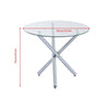 Nova Clear Round Glass Dining Table Metal Leg Dining Room Chrome Cafe Furniture