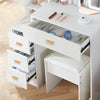 Makeup Desk Dressing Table With Mirror 4Drawers Stool Vanity Set Bedroom Modern