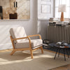 Scandi Fabric Armchair Upholstered Solid Wood Frame Single Sofa Accent Chair NEW