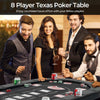 Foldable Poker Table for 8 Players Portable Oval Card Board Game Table-Black