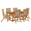 7 Piece Garden Dining Set Solid Wood Acacia and I5A9