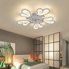 Chic LED Ceiling Fan Light 3-Color Dimmable Lighting Flower Shape Chandelier 50W