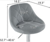 Set of 2 Counter Bar Stools, PU Leather Bar Stool, Adjustable Lift Height Swivel
