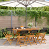 Brokky Folding Garden Chairs 8 pcs Black Poly Rattan and Solid Wood,Folding I9R1