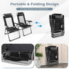 Patio Folding Chairs Set of 2 Outdoor Reclining Chairs Adjustable Outdoor Lounge