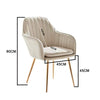 2/4PCS Dining Chairs Velvet Set Padded Seat Metal Leg Kitchen Chair Home Office