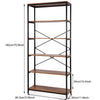 5 Tier Bookcase Shelves Wood & Metal Storage Rack Industrial Bookshelf Unit UK