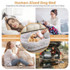 Washable Human Pet  Bed Fluffy Faux Fur Nap Pet Bed Bed w/ Soft Blank
