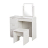White Dressing Table Vanity Makeup Desk with 3 Drawers Mirror & Stool Bedroom /