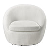 Teddy Velvet Swivel Accent Chair Tub Armchair Barrel Chair with Metal Ring White